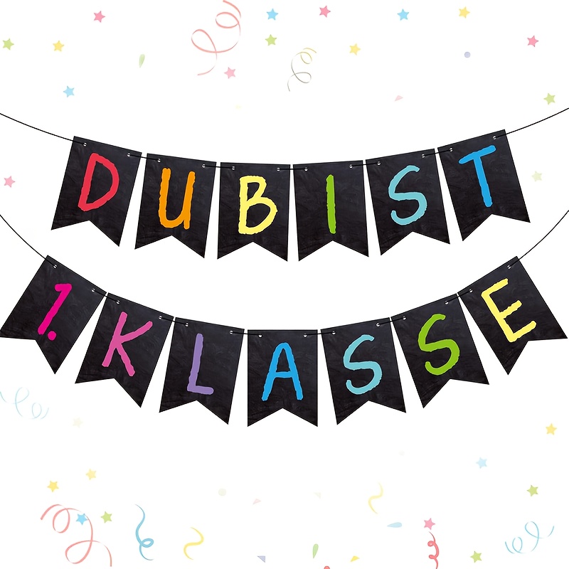 Image of 13pcs/set Back-to- School Decorations Boy And Girl Student Wreaths Blackboard Style Pull-up Banners First Day Of School Party Paper Party Banners, Pull-up Banners