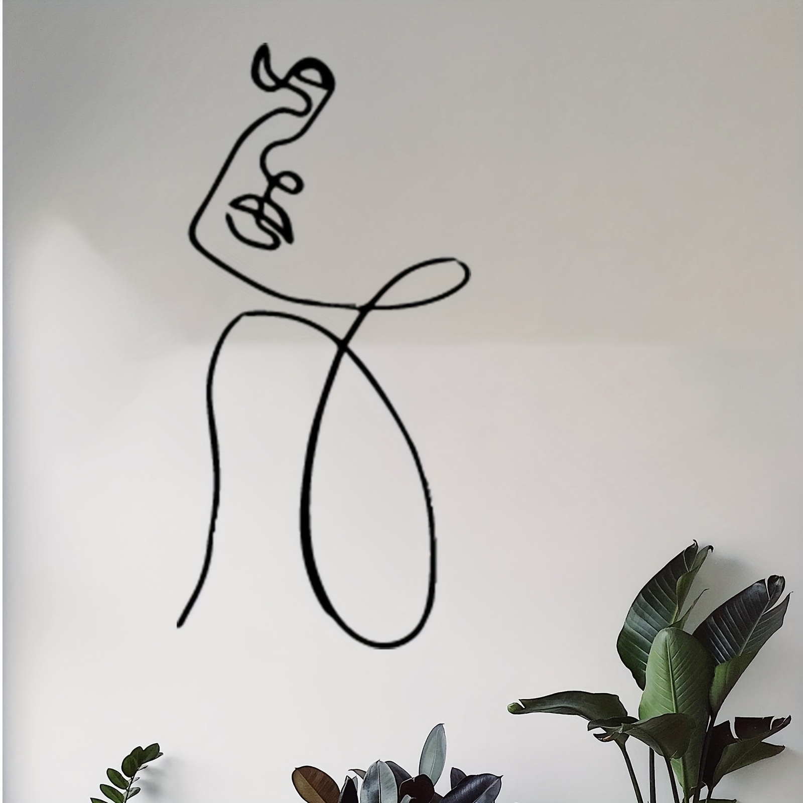 1pc minimalist female figure line art sculpture elegant woman statue iron metal wall mounted decor modern abstract   artwork holiday gift for christmas easter for for office minimalist metal wall art