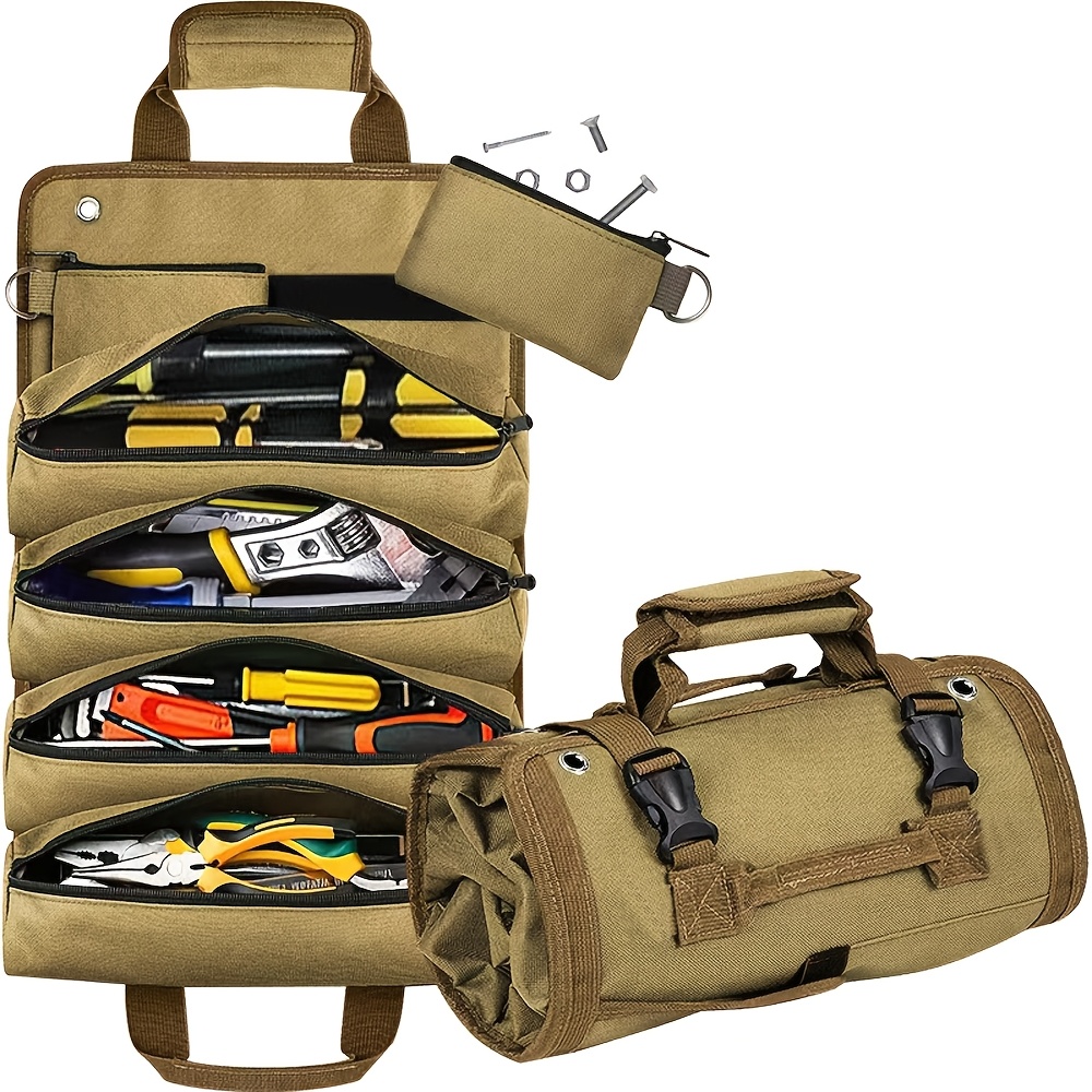 

Tool Bag, Roll-up Tool Bag, Detachable Bags, Tool Roll Organizer For Mechanics, Electricians And Hobbyists