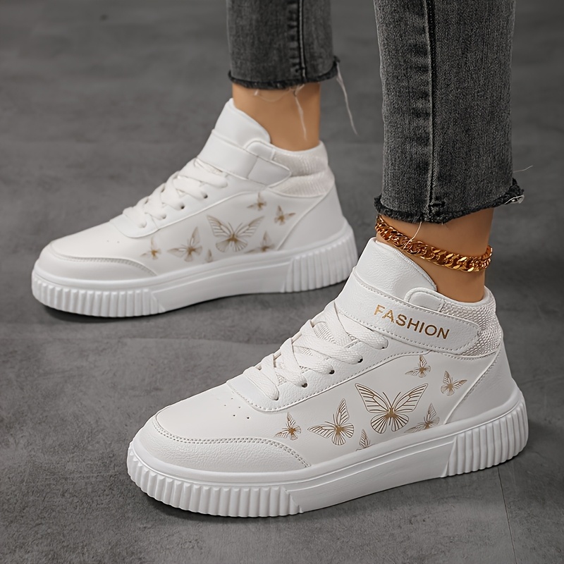 Alternative view of Zapatillas Deportivas Casuales Versátiles de Moda Plana con Estampado de Mariposa, Nuevo y de Moda, para Mujer…