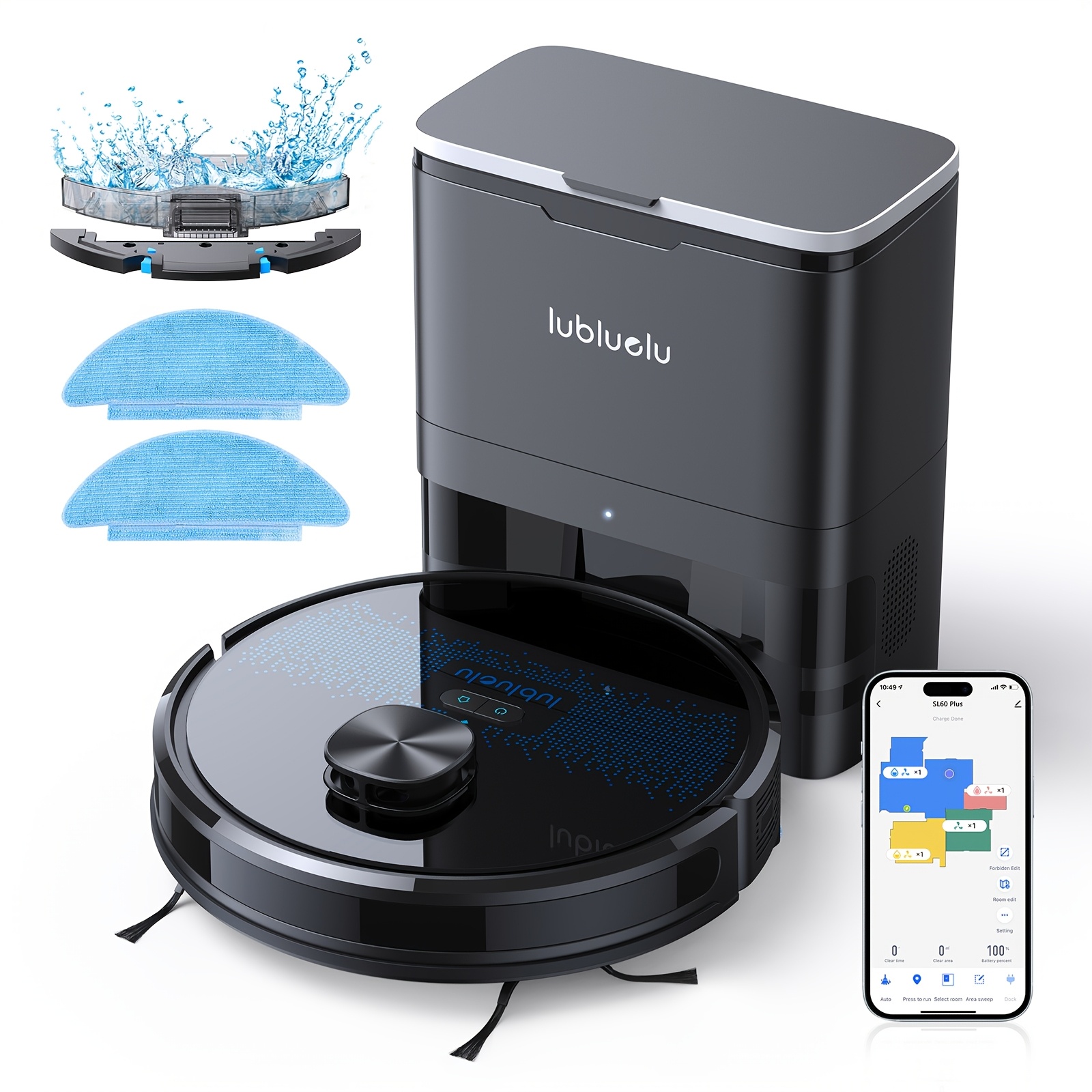 Image of Lubluelu Plus Robot Vacuum Self Emptying, Up To 60 Days, 4000pa Robot Vacuum And Mop Combo 150mins Max Self-charging 3in 1 Robotic Vacuum For Pet Hair Hard Floor Carpet