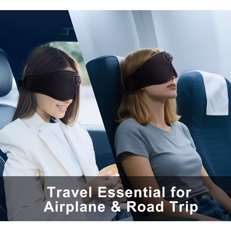 wireless sleep mask 100 blocking 3d contoured eye mask 38 white noise tracks sleep music with auto shut off breathable pressure ideal for side sleepers travel unisex gift for men and women Product details 5