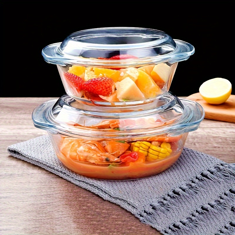 microwavable glass bowls with lids