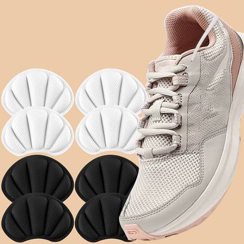 8er-pack, passend für sneaker, selbstklebende sneaker-aufnäher, fersenloch-aufnäher, schwarz/weiße selbstklebende fersenpolster, verschleißfeste ferseneinlagen, deckt abgenutzte stellen auf der rückseite von sneakern ab, , kratzfest verschleißfest, repariert abriebspuren