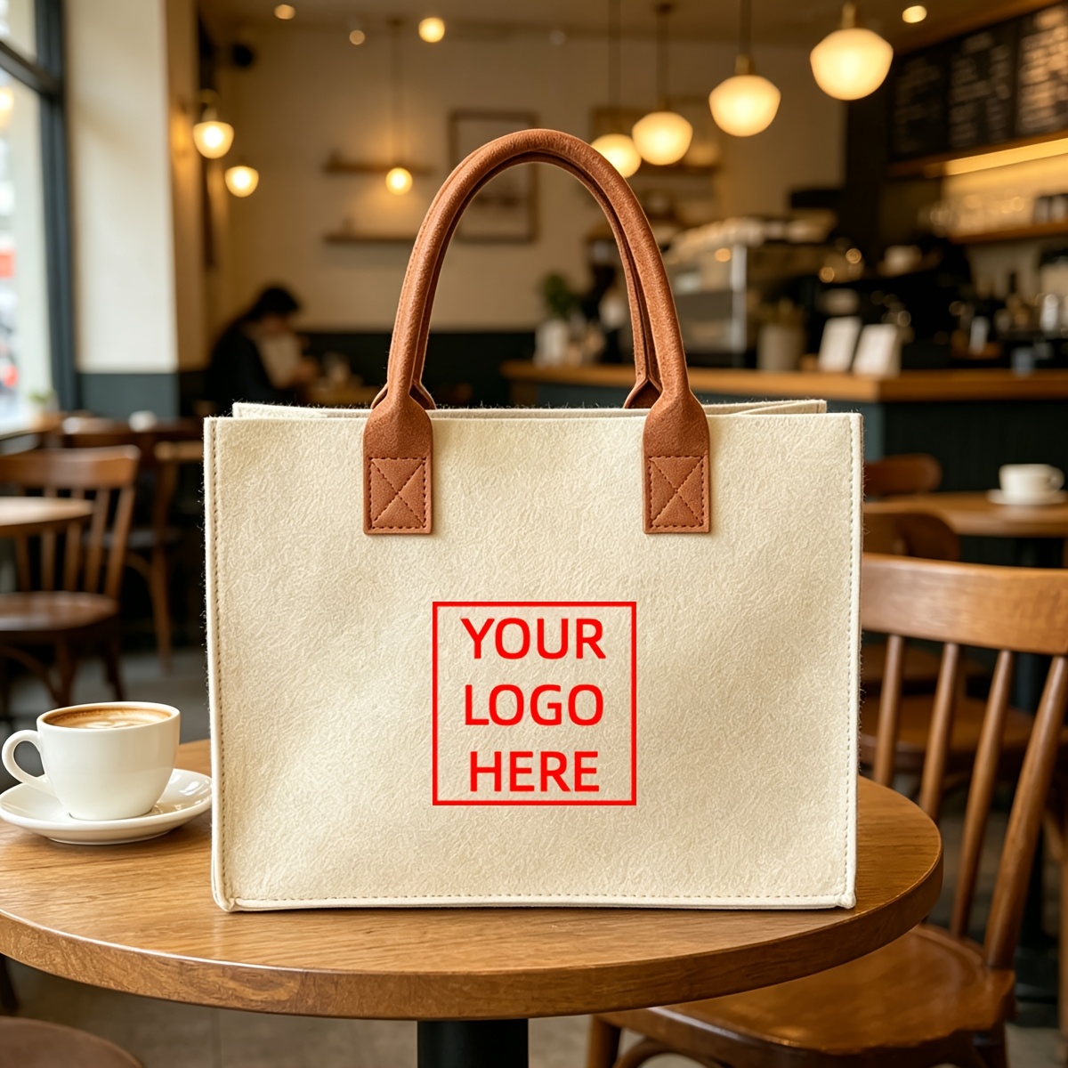 TEMU ["Sac patchwork pour femmes] 1pc Grand sac pour femmes avec motif personnalisé, photo et logo , sac de courses facile, sac en feutre patchwork