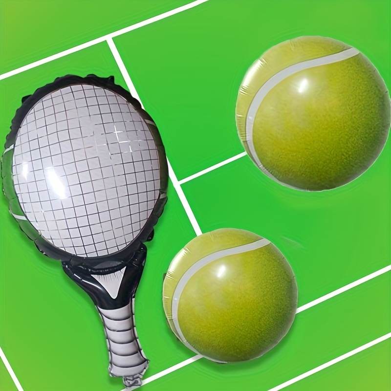 

4-piece Green Tennis Balloons - Perfect For Sports Themed Parties, Birthdays & Celebrations - Durable Aluminum Film, No Power Needed