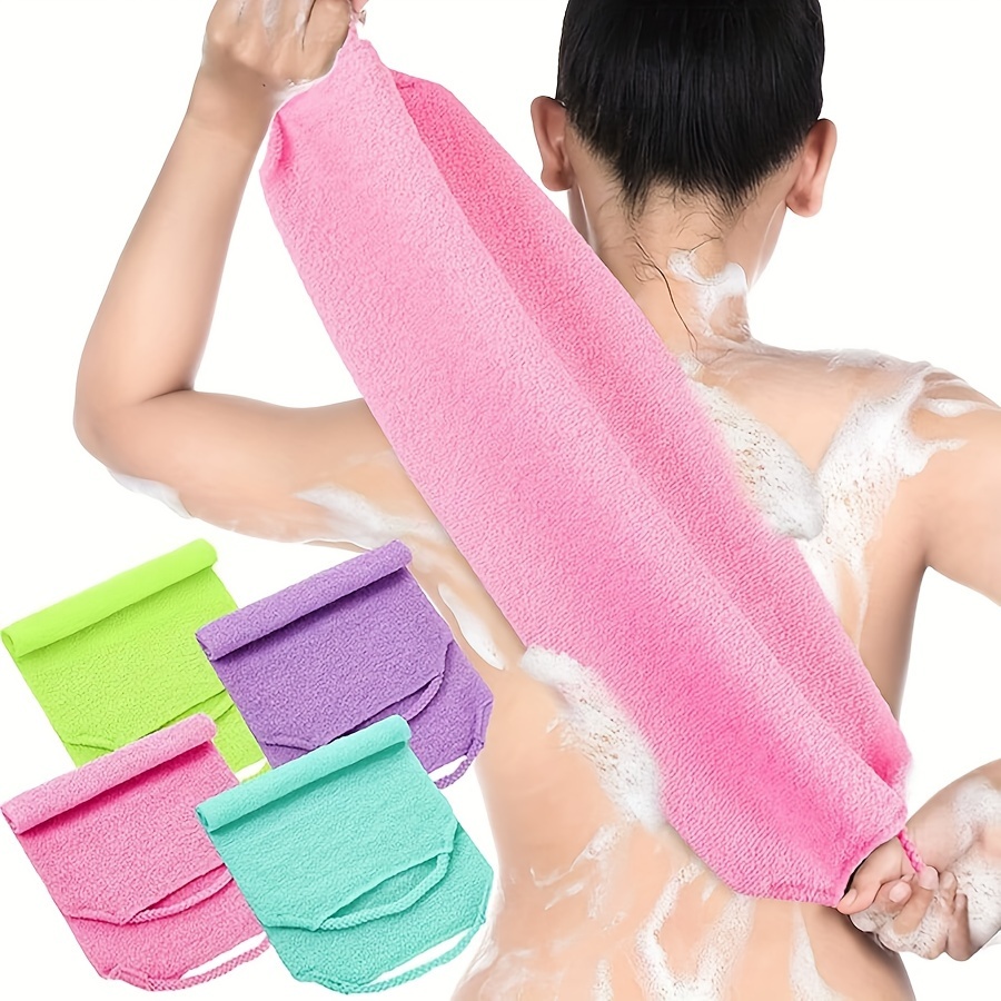 

Long-handled, Exfoliating Back Scrubber Towel - For & Dead Skin Removal, Fragrance-free Bath Accessory