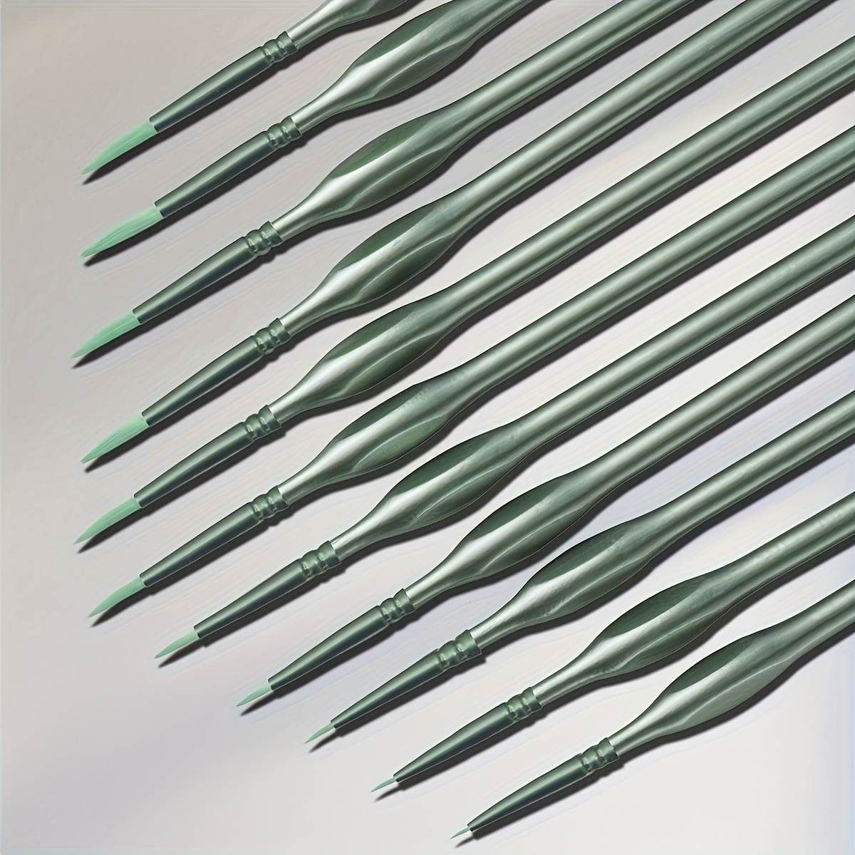 Image of 11-pack Fine Art Paint Brushes For Miniature Painting, Acrylic, Watercolor, Oil Painting, Model Building, Craft, And Line Drawing - Triangular Handle, Durable Combination Material - Ideal For Artists