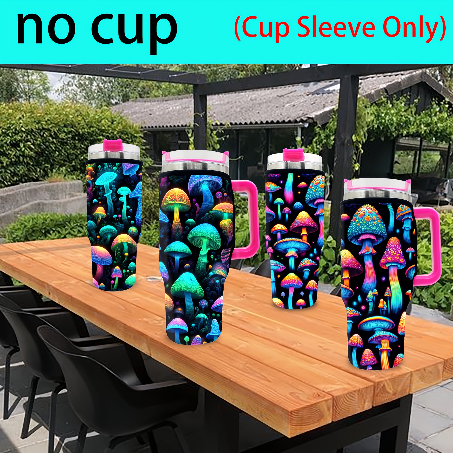 

1pc Scratch-resistant Water Cup Sleeve, Reusable Neoprene Cup Sleeve For 40oz Tumbler With Handle (cup Not Included)