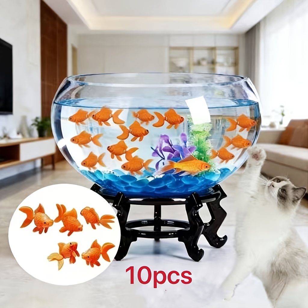 TEMU Realistic Floating Artificial Orange Goldfish Aquarium Decor With Natural Swimming Movement - Suitable For Tanks, Floating Suitable For