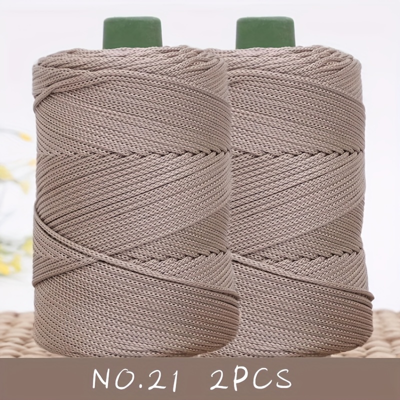 Image of 540g/19oz Polyester 3mm Thick Icy Shiny Knitting Thread 2-pack (270g Each) For Crocheting Hats, Bags, Cushions