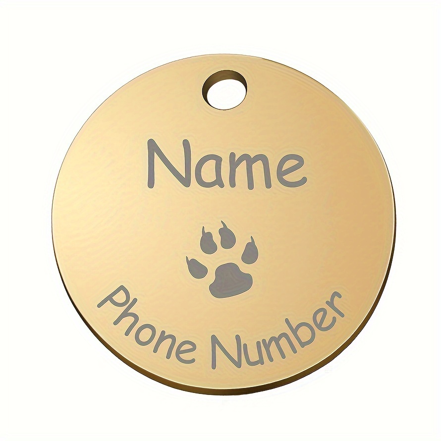 E-shop Personalisiertes Hundemarke mit individuellen Informationen Innenloch, mehrere Optionen für kleine Symbole. Katzenzubehör, Haustier-Ornamente.