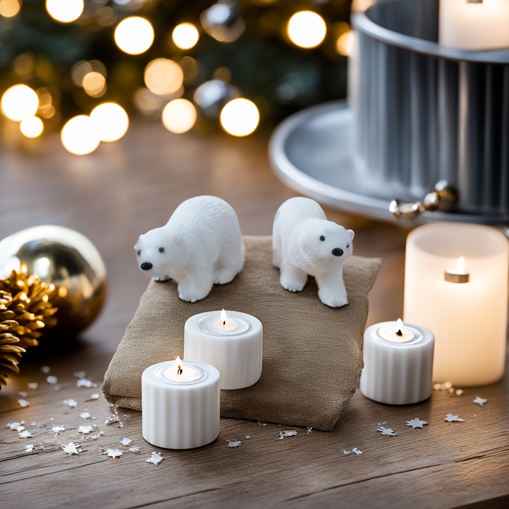 

Set Of 2 Polar Bear Figurines - Artificial Christmas Tree Ornaments, Pendants For Holiday Decor, Home & Window Display, Ideal Christmas Gift, Room Decor