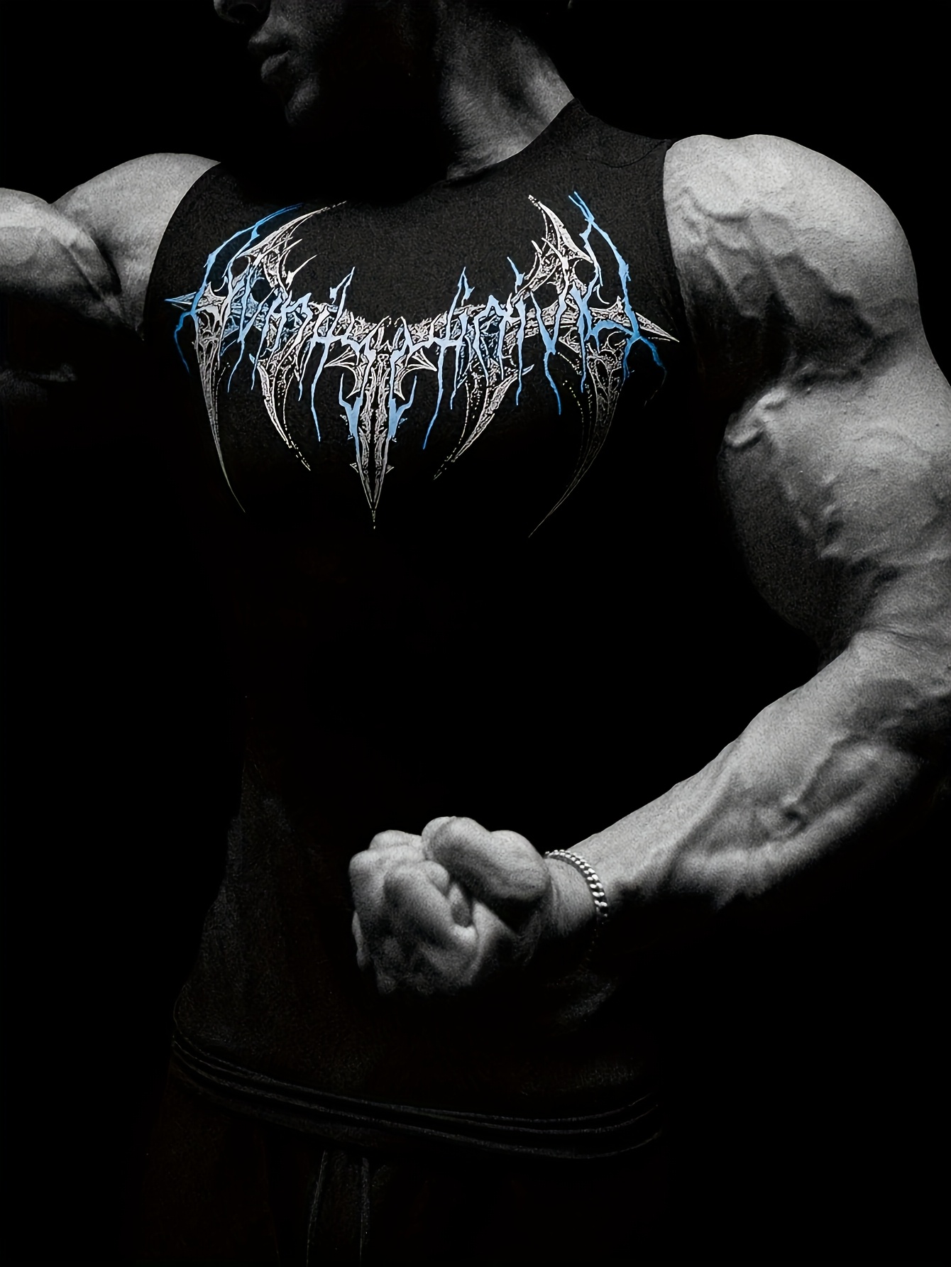 breathedivinity mens sleeveless muscle shirt high stretch quick dry athletic top with back chest muscle print gym running   breathable workout shirt for men ideal for fitness training casual wear gym apparel Product details 9