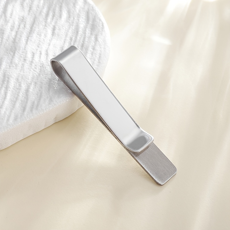 TEMU 1pc Personalized Stainless Steel Tie Clip - Custom Engraved Name, Elegant Men's Tie Bar For Weddings, Formal Events & Special Occasions, Perfect