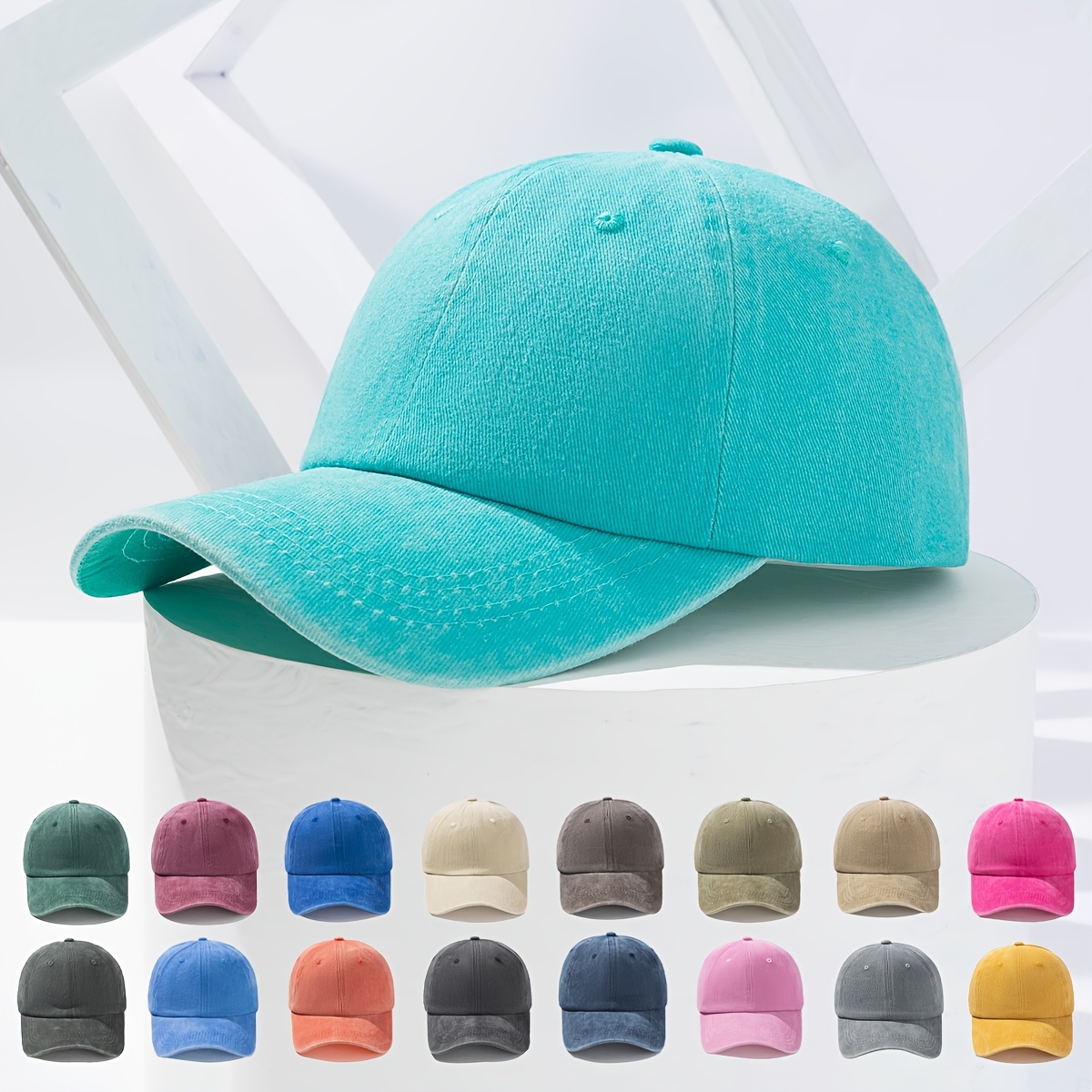 2d flat 1pc vintage adjustable snapback baseball cap with flat brim lightweight durable hat multi color options turquoise navy brown   grey   red for sports themed events casual attire non stretch