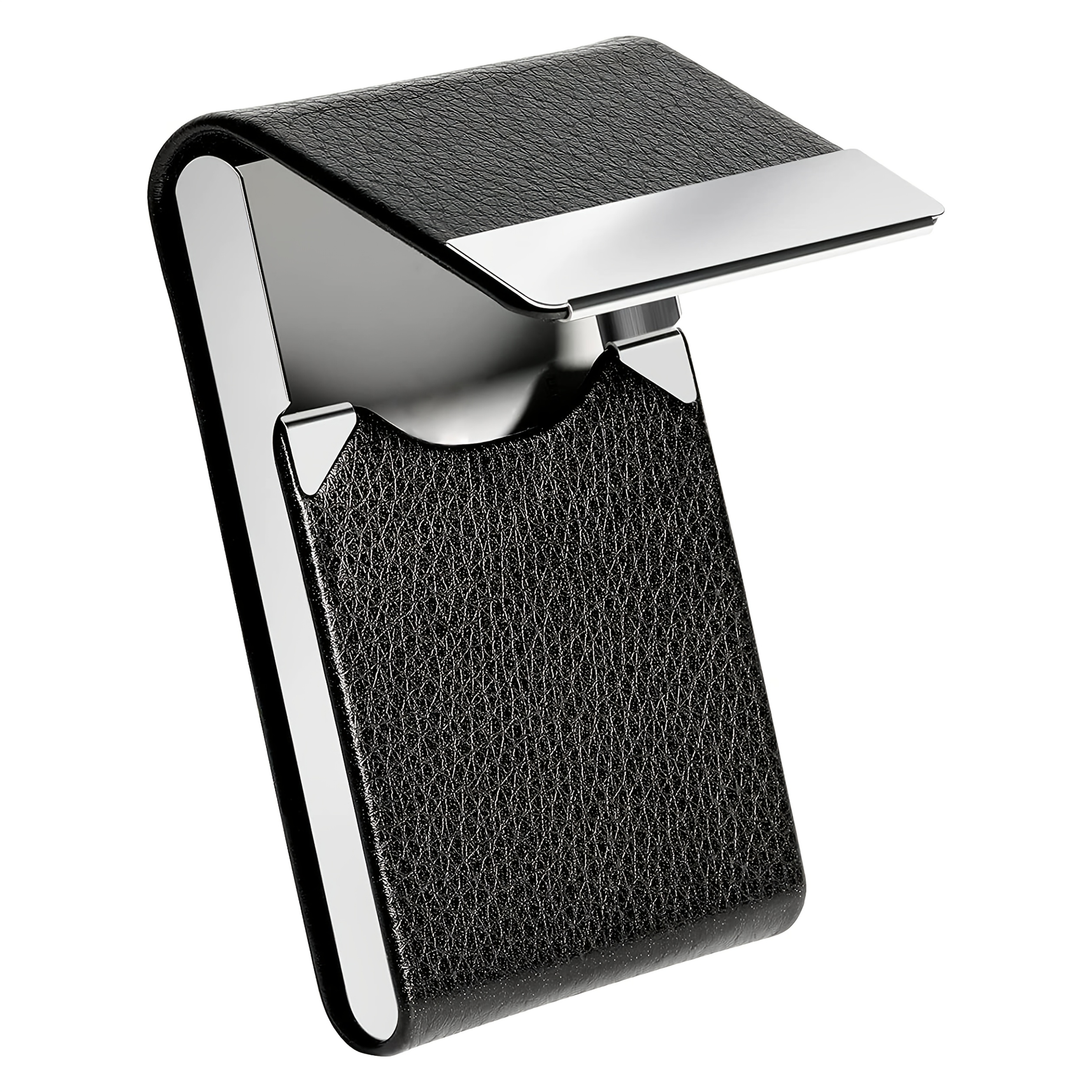 Image of 1pc Business Card Holder, Pu Leather Business Card Case Pocket Card Holders For Men Or Women, Metal Slim Name Card Holder With Magnetic Closure