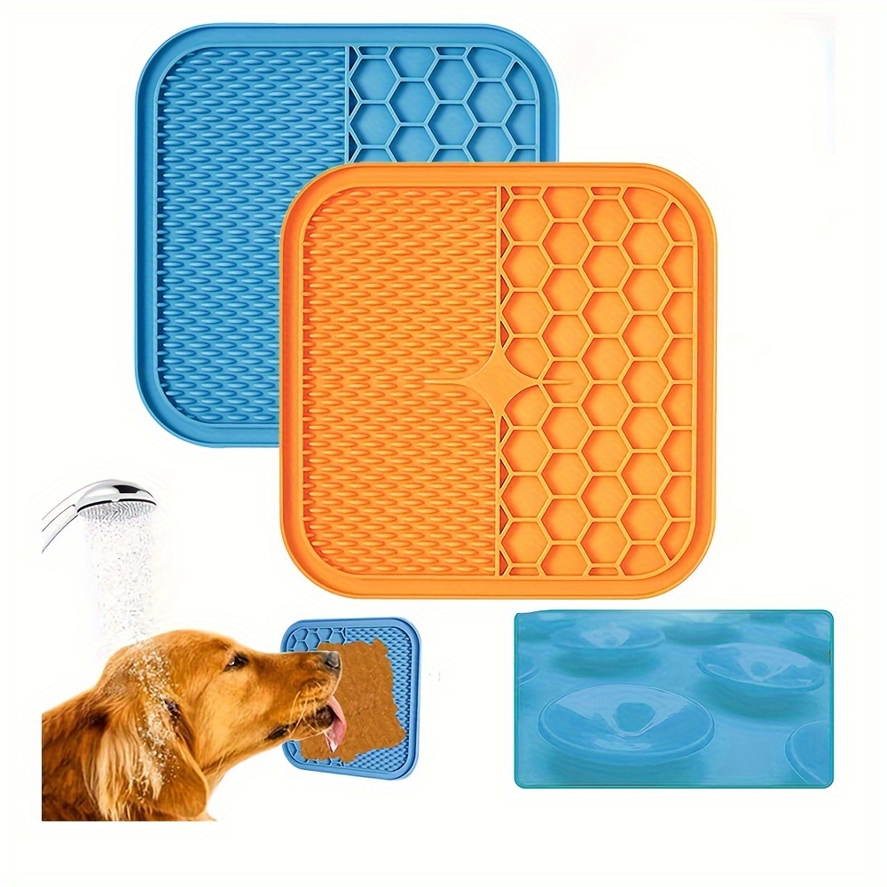 

1pc/2pcs Silicone Pet Licking Mats For Dogs, Slow Feeder Dog Food Plate With Suction Cups, Dog Treat Mat Puzzle Pet Placemat, Easy To Clean