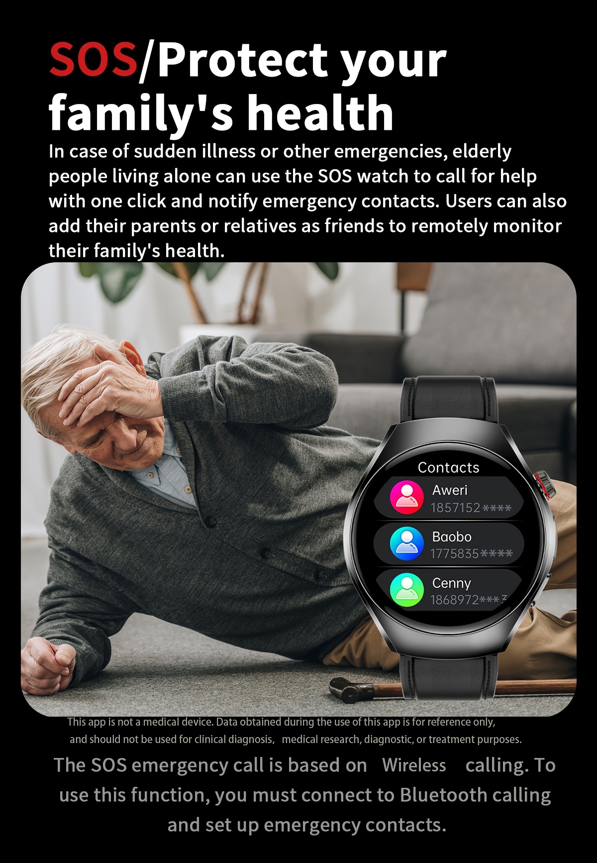 2026     watch 1 43 inch high definition full   supports wireless calls voice   one click sos for help 100 sports   remote monitoring fitness tracking suitable for   phones and for iphone Product details 13