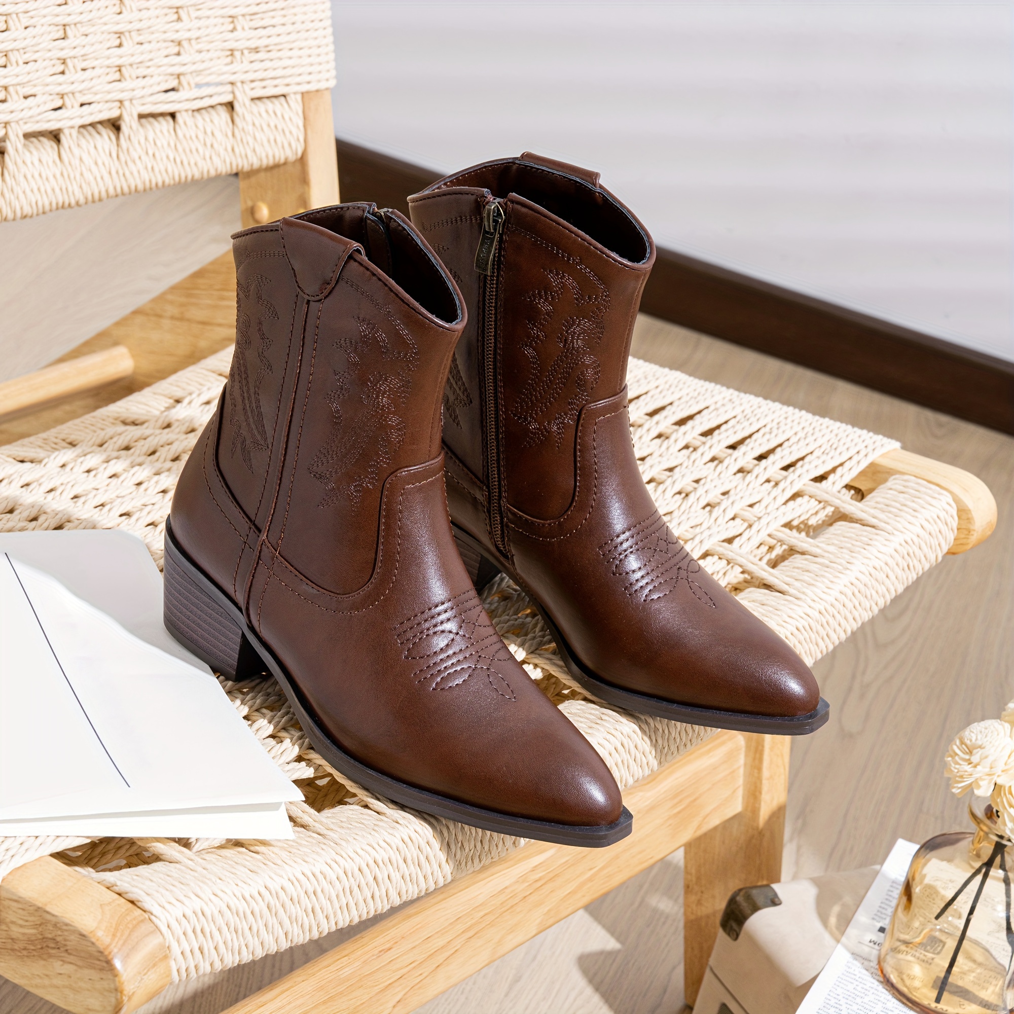 Shop cowgirl ankle boots low heel Cheap Sale