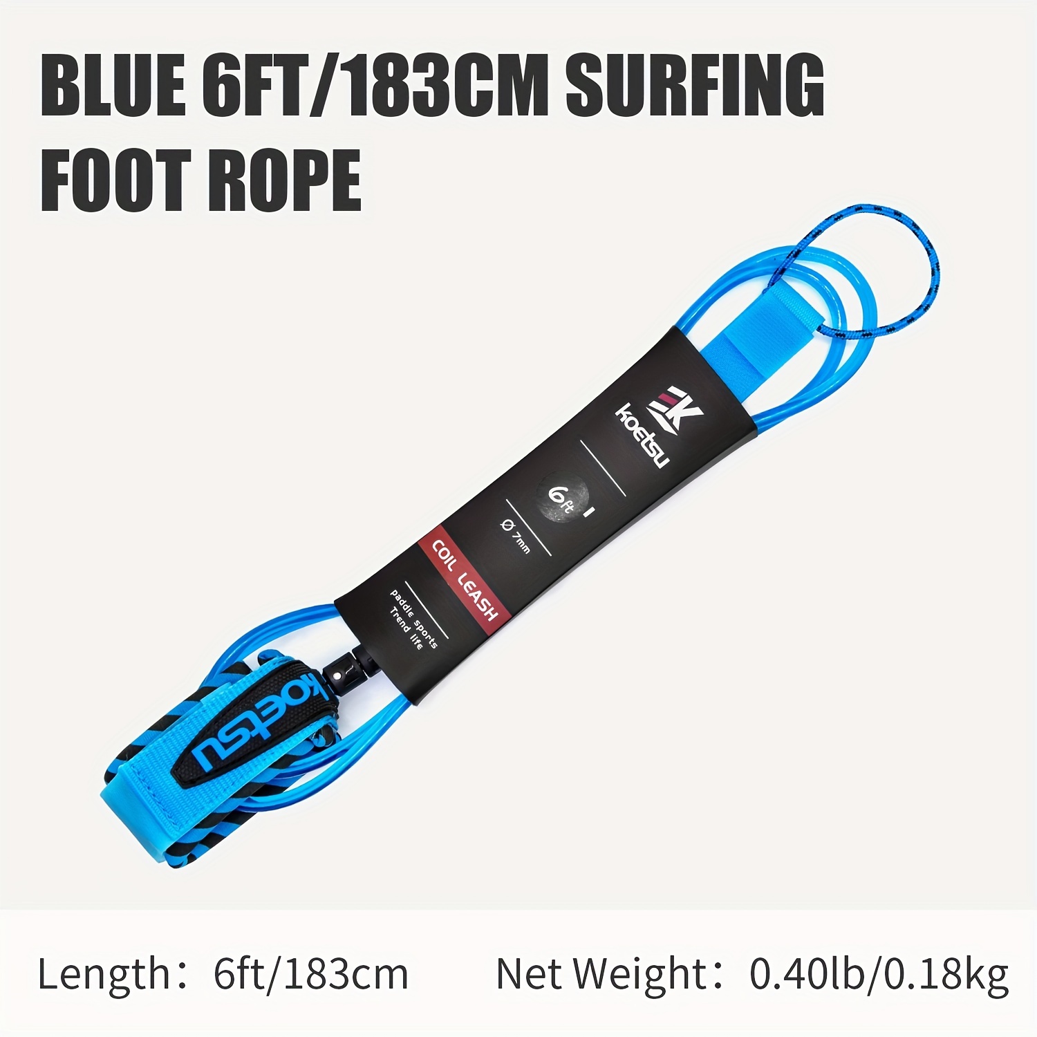 TEMU KOETSU Surfboard-Leash, Professionelles Beinseil, Paddleboard-Gerades Seil, Hochwertiges Surf-Zubehör für Surfboards Paddleboards
