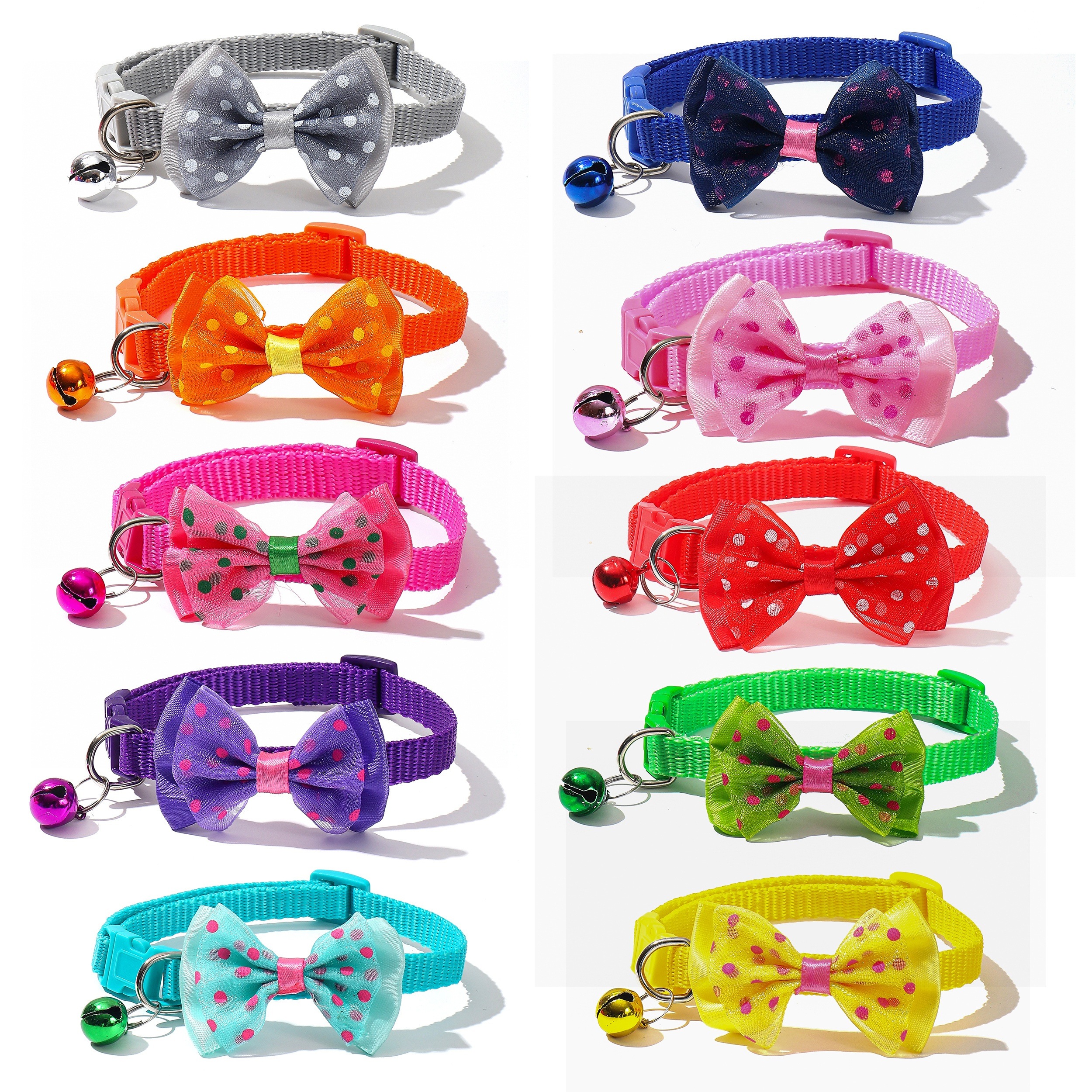 1pc polka dot bow pet collar adjustable   suitable for small cats and dogs Product details 4
