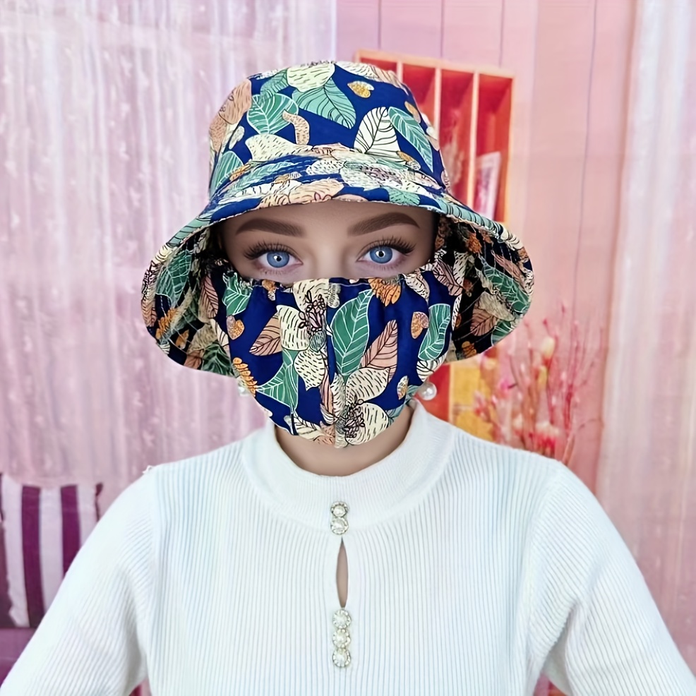 Floral Sun Protection Hats With Face Shield, Wide Brim, Summer Outdoor  Versatile Style, Ideal For Travel, Farming, Cycling, UV Protection Sun Hats  For