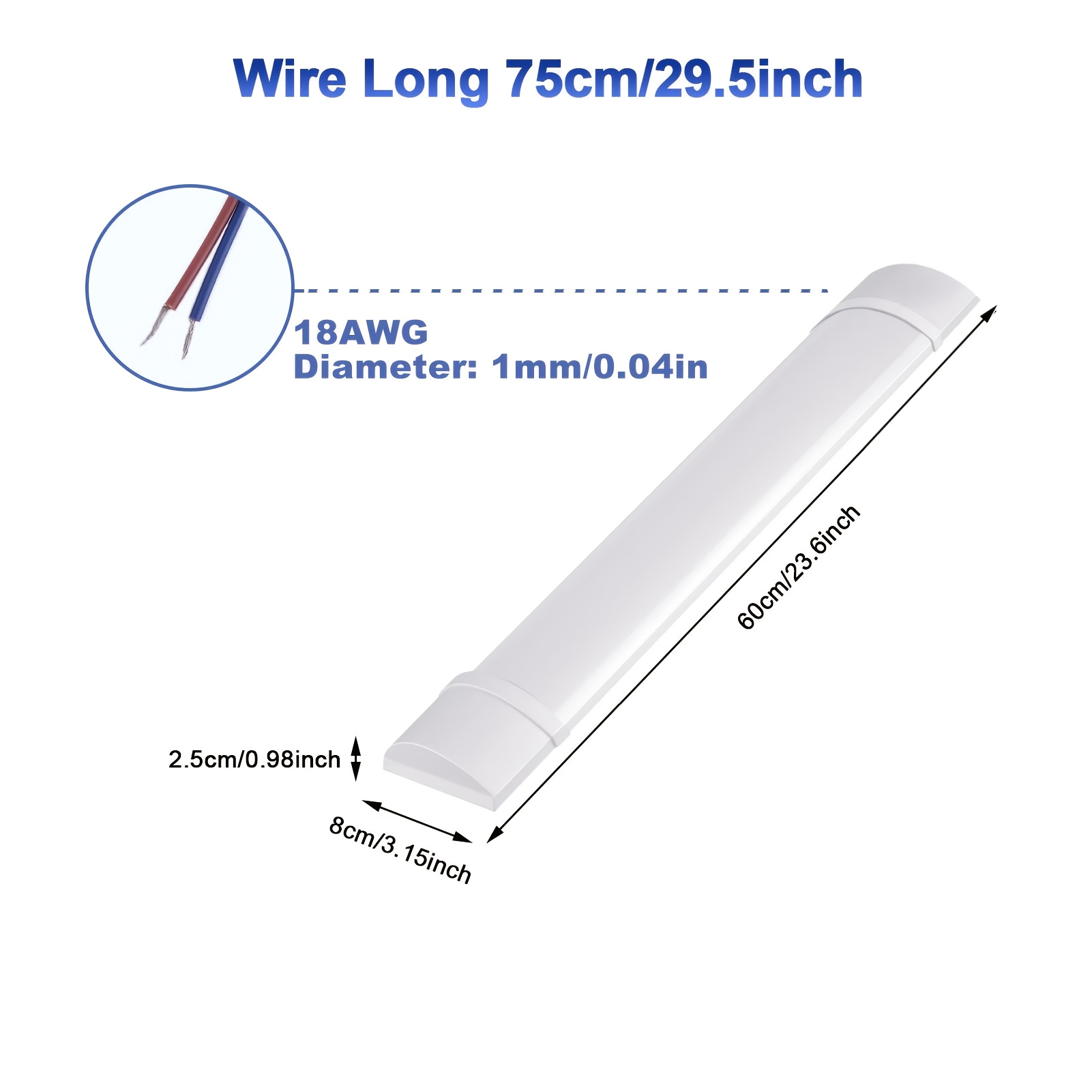 Image of Led Purification Lamp, 60cm 20w, 4500k Neutral Light, Energy Saving, Eye Friendly, Free And Radiation Free, High Chips, Suitable For Kitchens And Garages, (plug Not Included)