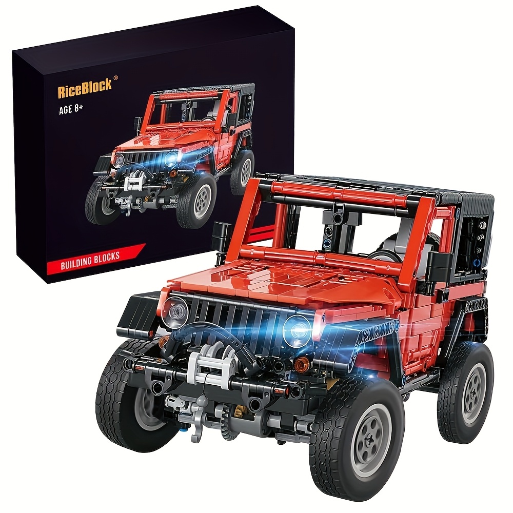 

1287pcs Off-road Vehicle Model Building Kit, Abs Construction Set, Adult Challenge, Vehicle-themed Diy Toy, Red