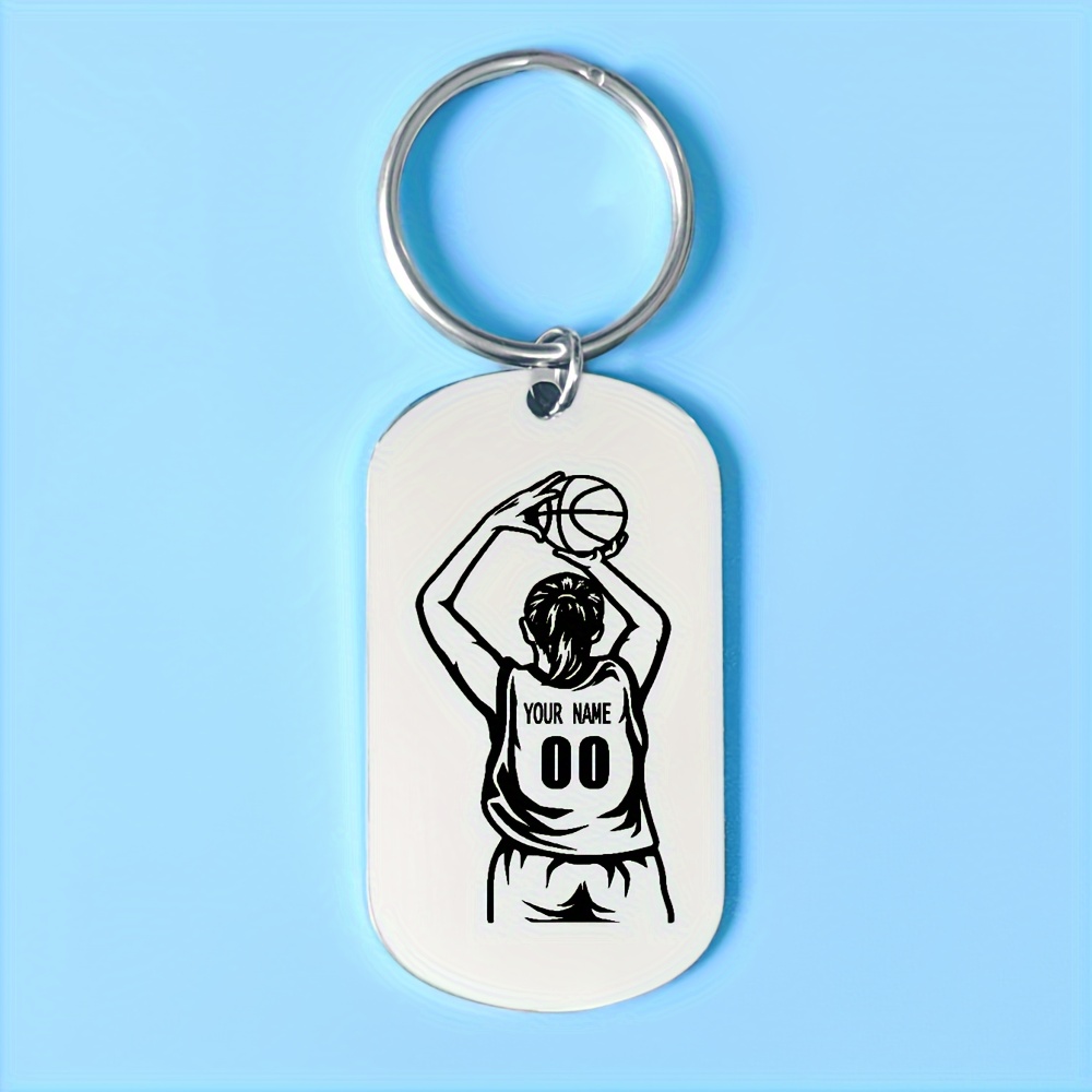 

Personalized Basketball Keychains - Custom For Basketball Enthusiasts - Perfect Gift For Christmas - Stainless Steel - Cartoon Style - Keychain For Women - Single Keychain - Decorative - Round Keyring