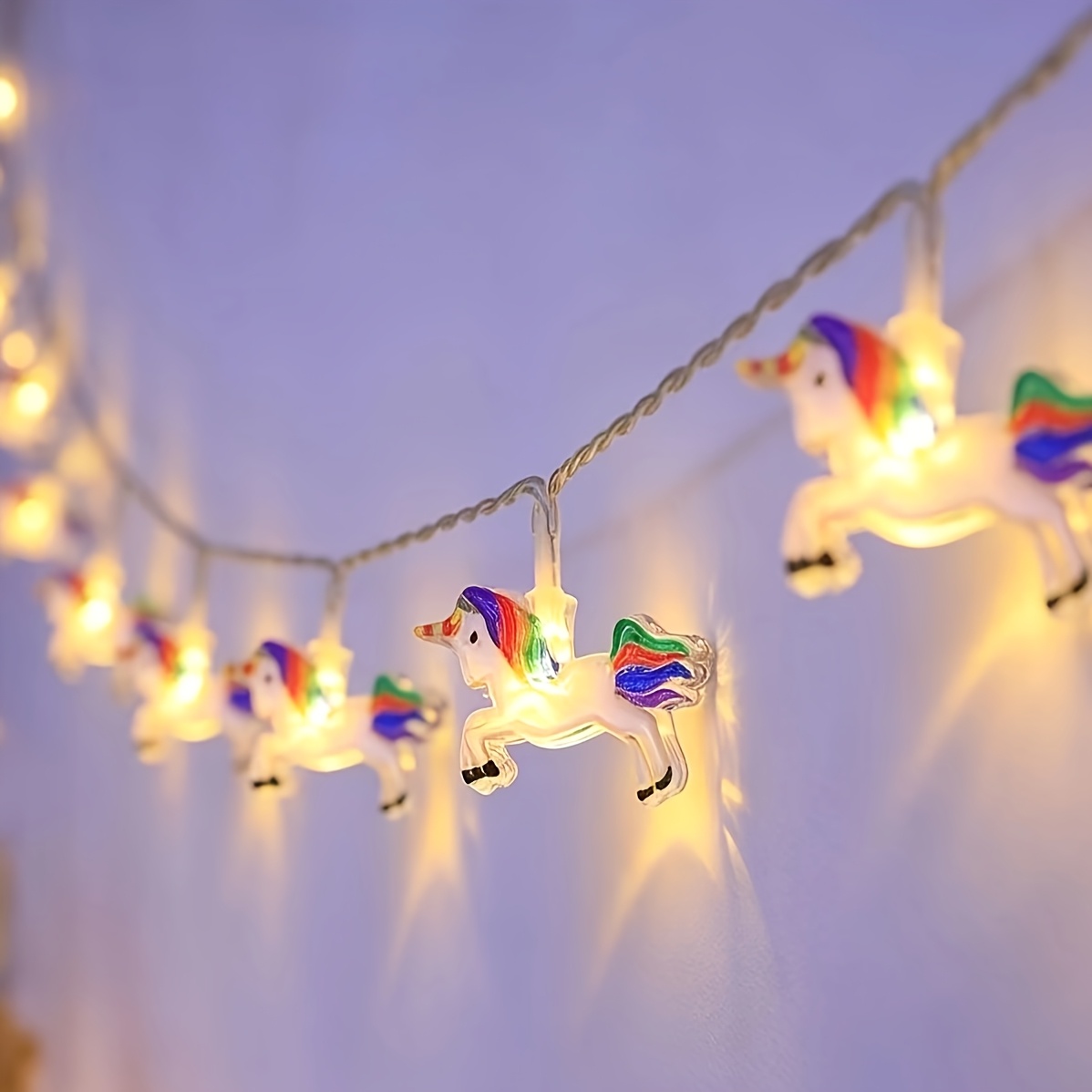 Image of Unicorn Pony Led String Lights, Decorative Lights For Birthday Parties, Girly Gift Lights (no Plug, Batteries Not Included) Halloween