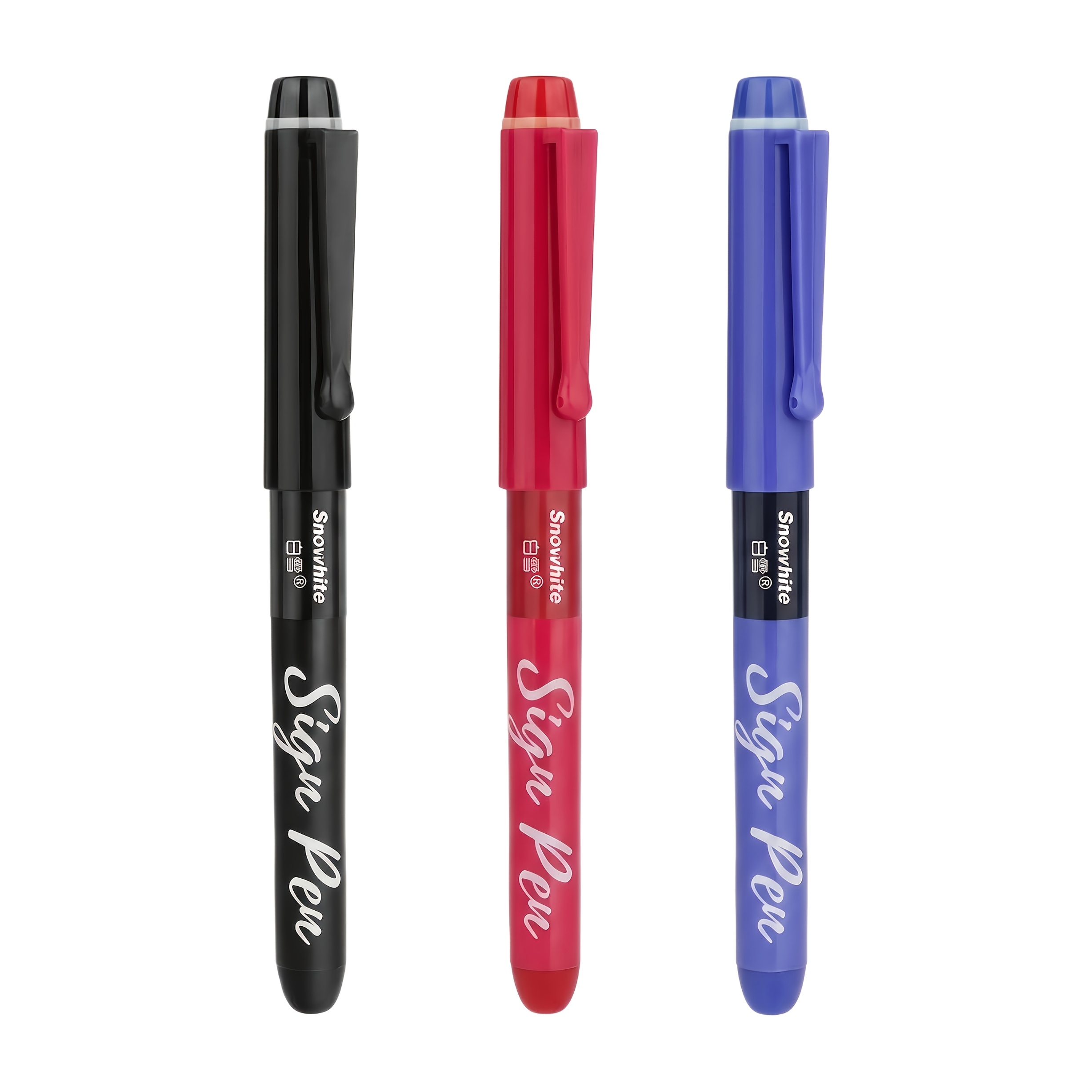 TEMU 3-pack 1.0mm Tip Liquid Ink Marker Pens, Quick-drying High-capacity