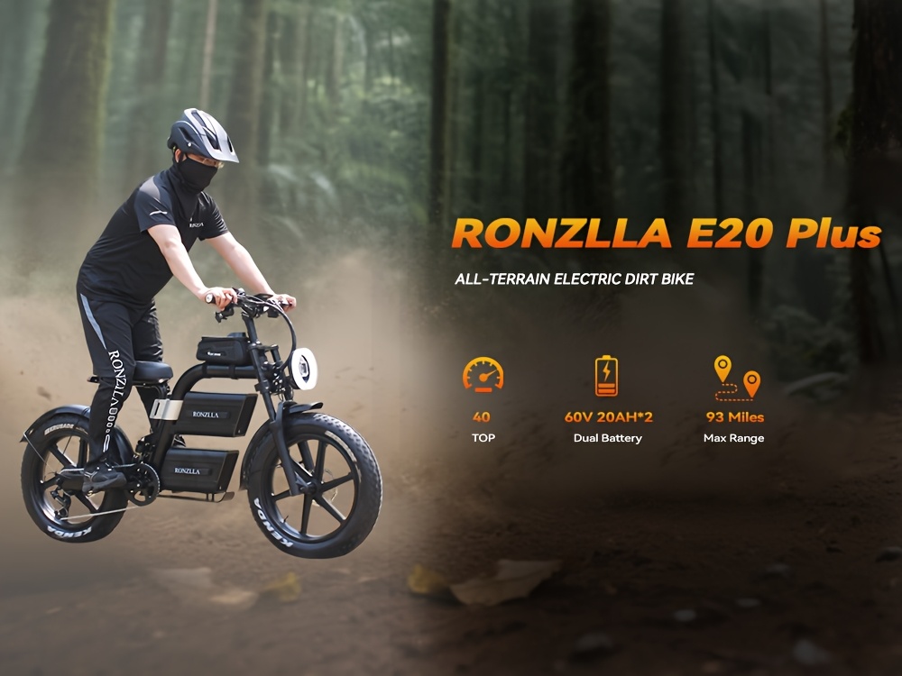 electric dirt bike for adults 60  speed commuter ebike with 20  battery 93   range motorcycle all terrain fat tires full suspension smart display usb port storage bag hydraulic brakes perfect gift for christmas new year Product details 1