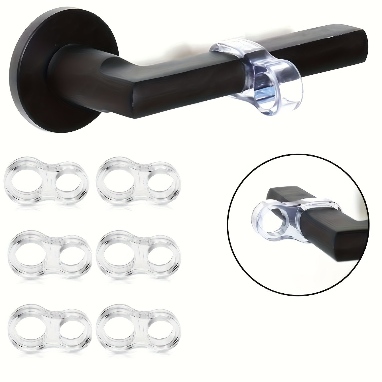 [silicone Door Stop] 2/4/6pcs Shock Absorbing Silicone Door Stop Rings | Transparent Pvc Material, Quiet Handle Bumpers, Suitable For Home And Office Use, Prevents Door Knobs From Damaging Walls
