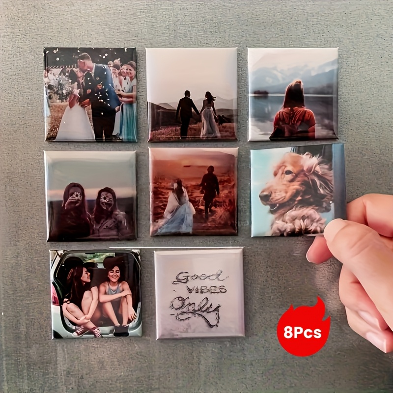 TEMU 8pcs Personalized Custom Refrigerator Magnets, 1.97 X 1.97 Inches, With Customizable Images. Perfect For Wedding Favors And Party Gifts