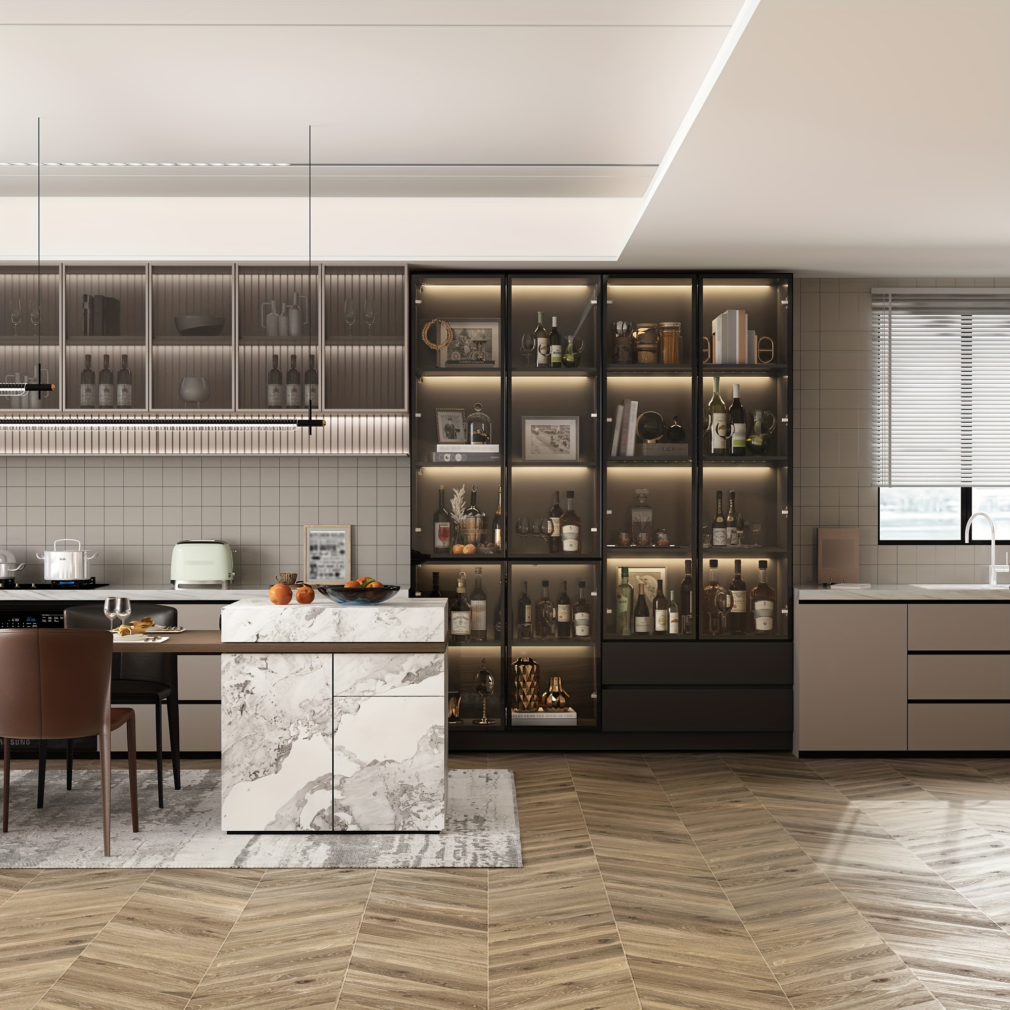Modern Geometric 4-Door Sideboard - Contemporary Buffet & Credenza 12 Modern Geometric 4-Door Sideboard Overview