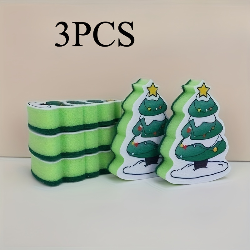 TEMU Set di 3 spugne per la pulizia delle festivit� natalizie, per cucina, sala da , hotel, bagno, pulizia igienica, , spugna, per , durevole, per un