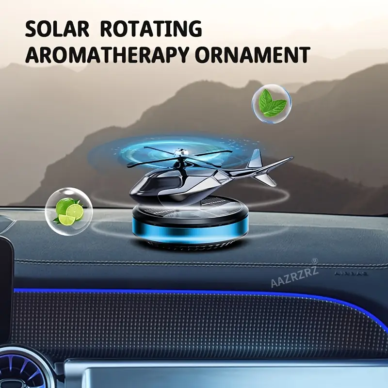 solar powered 360 rotating car aromatherapy diffuser with silent motor aluminum alloy design interior decoration and fragrance dispensing car fragrance details 3