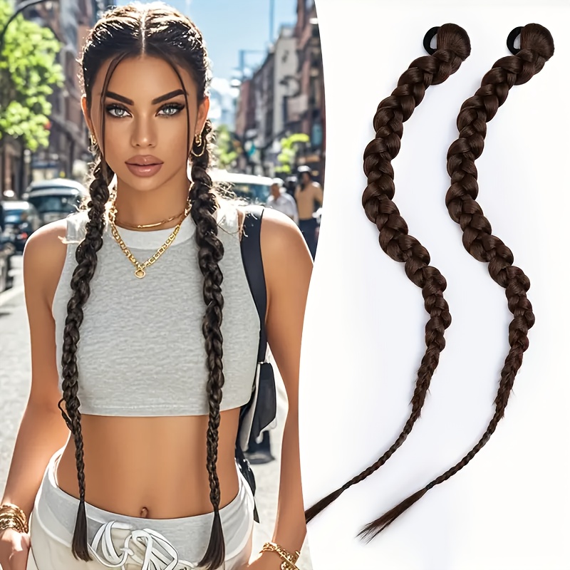 E-shop Zweierpack Twist-Zöpfe: für Sommerlooks – Sofort zwei lange Duttfrisuren, um das Wunschvolumen von Kurzhaar-Frauen zu erfüllen