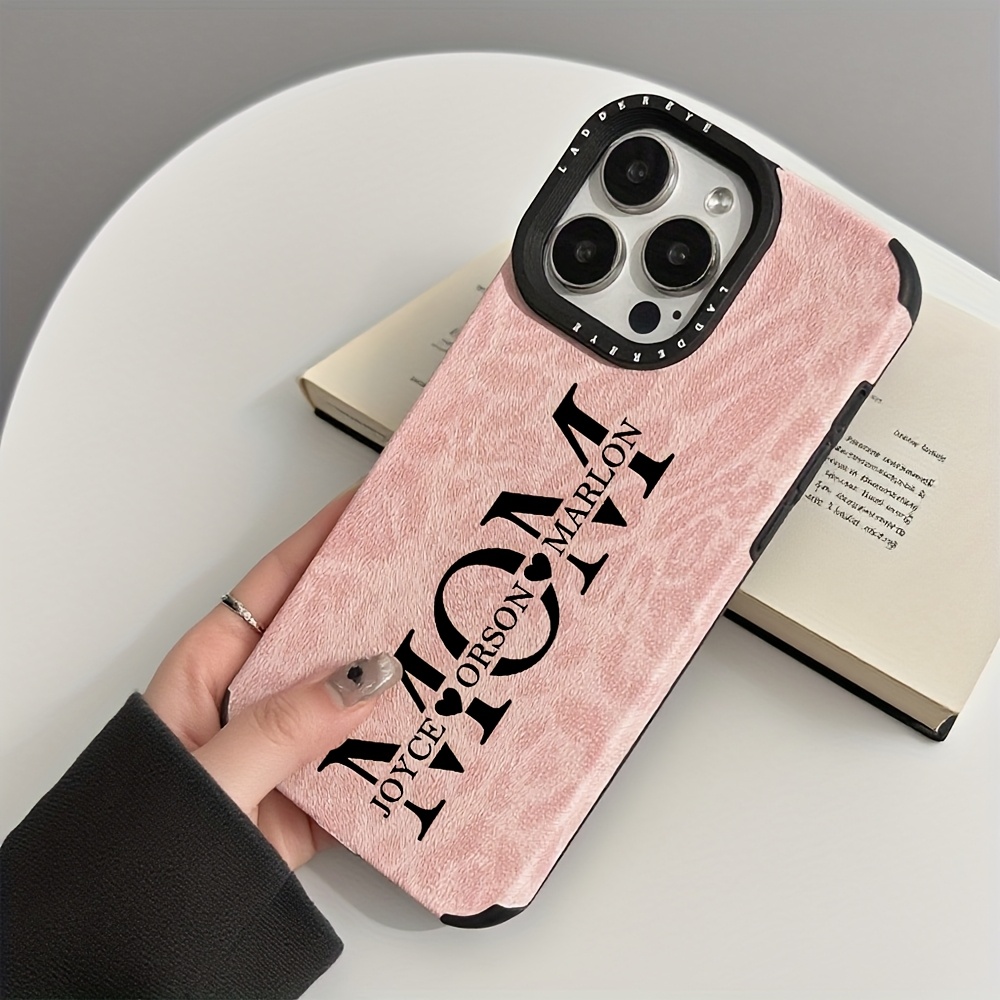 TEMU Phone Case: Personalized Customizable Name Phone Case Mom With Children Name Design Compatible With Iphone 18 17 16 15 14 13 12 Pro Max