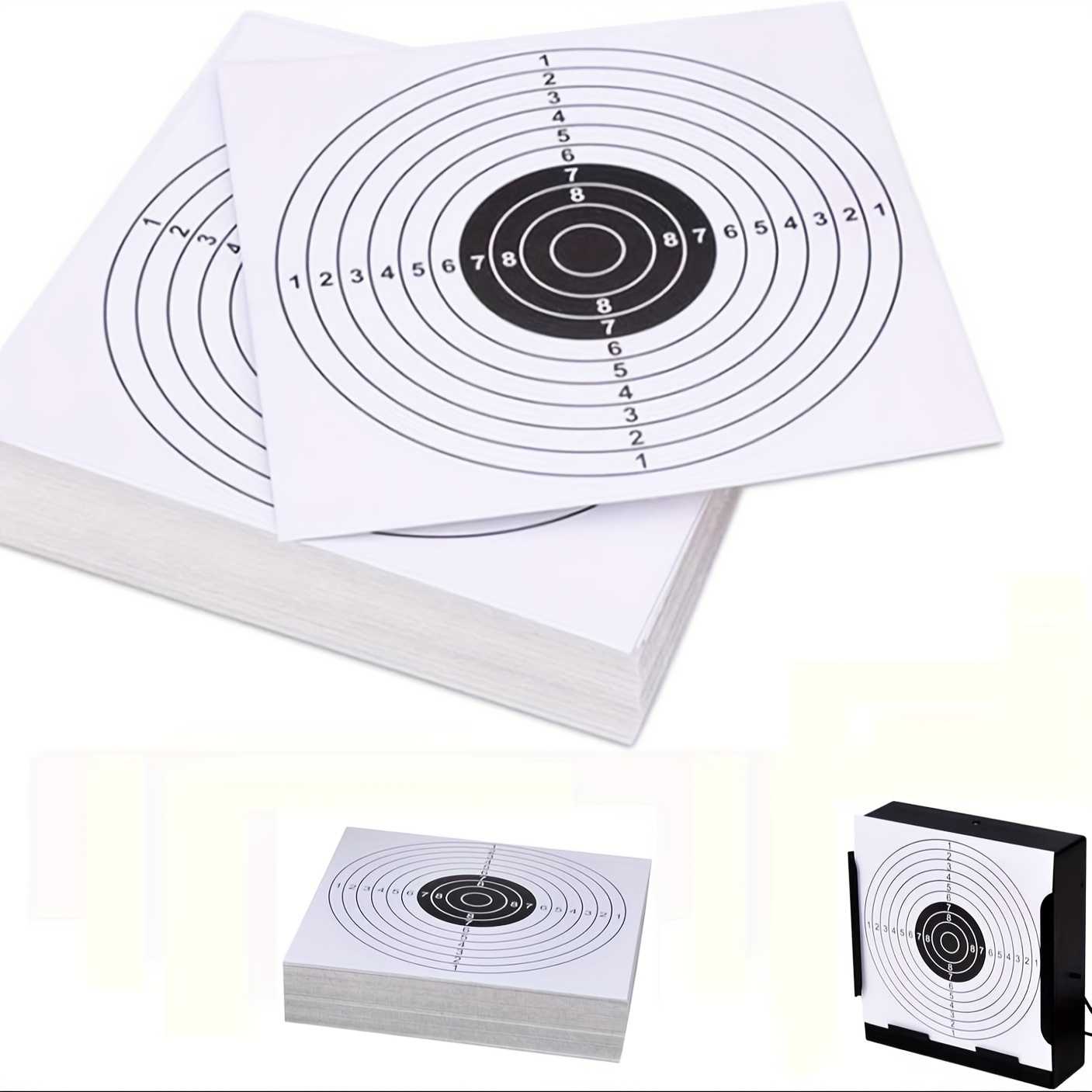 

Shooting Targets For Range Practice - Durable Paper Silhouette Targets For Handguns, Rifles, Pistols, Airguns, Bb , , Arrow - Multipack, White