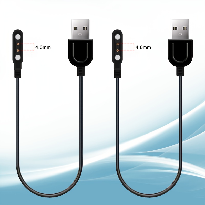 Image of 2pcs/pack 2 Pin 4mm Magnetic Suction Smartwatch Charger Cable Replacement For Smart Watch/fitness -thimble 4mm Magnet 12.5mm