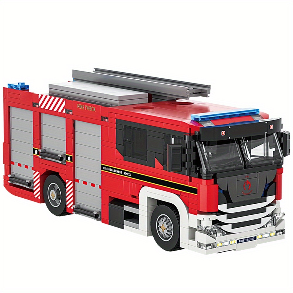 Fire Engine Assembly Building Block Set, Fire Engineering Series Building Block Model, Ideal For Building Block Enthusiasts' Collection , Enthusiast Gift 66036