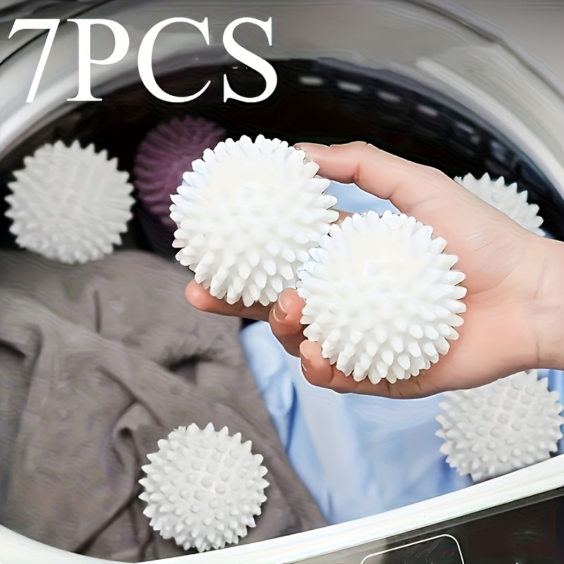 TEMU 7pcs Balles de lavage magiques réutilisables pour machine à laver, Mini accessoires mignons, Balles douces pour vêtements à Anti-enchevêtrement