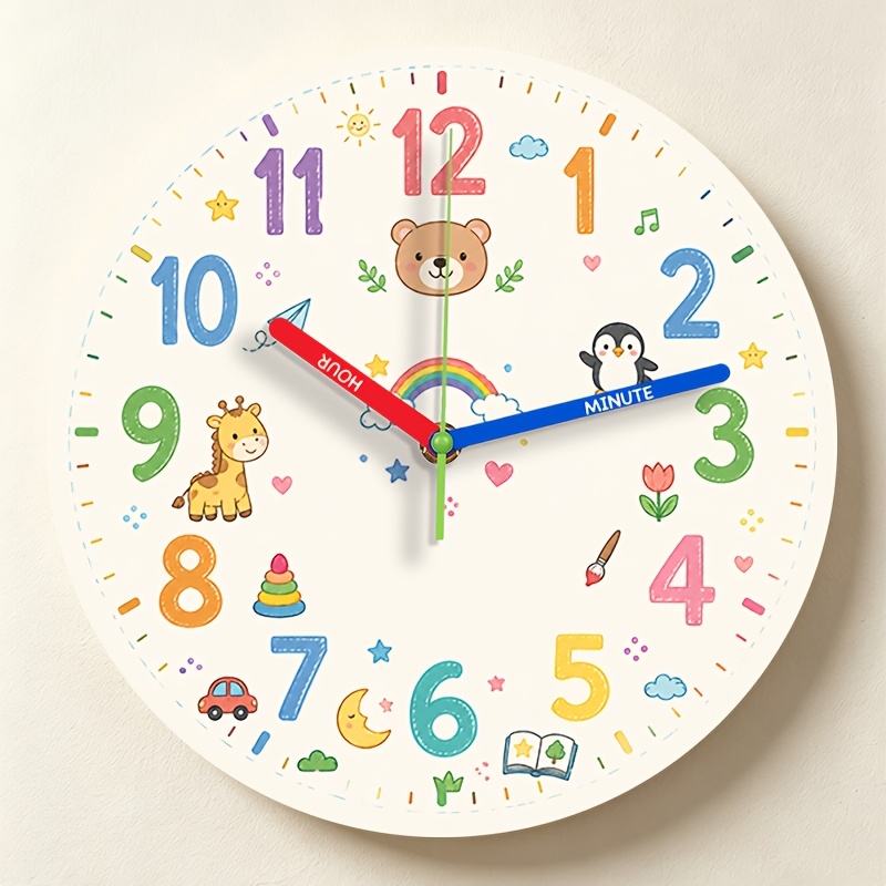 TEMU 1pc, Colorful Digital Clock With Large Display, A Warm Time-telling Decorative Wall Clock, Perfect For Living Room And Bedroom Decor, An Ideal