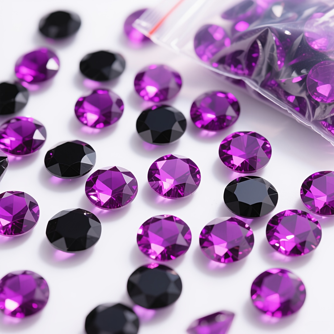 E-shop 600 Stück Schwarze und Lila Kunst-Diamanten, geeignet für Vasenfüllung, Heimdekoration, Halloween-Dekor, Diamantkristalle für Bastelarbeiten,