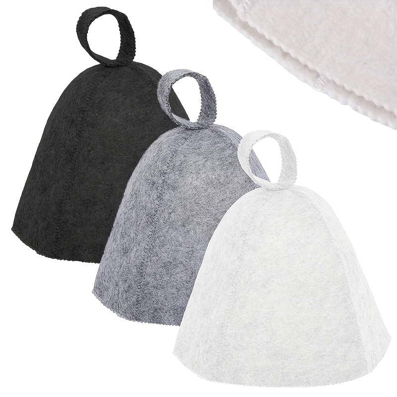 2 Stück Sauna Mütze Aus Filz - Atmungsaktive Kappe Für Sauna & Dampfbad, Für Damen & Herren (Grau)