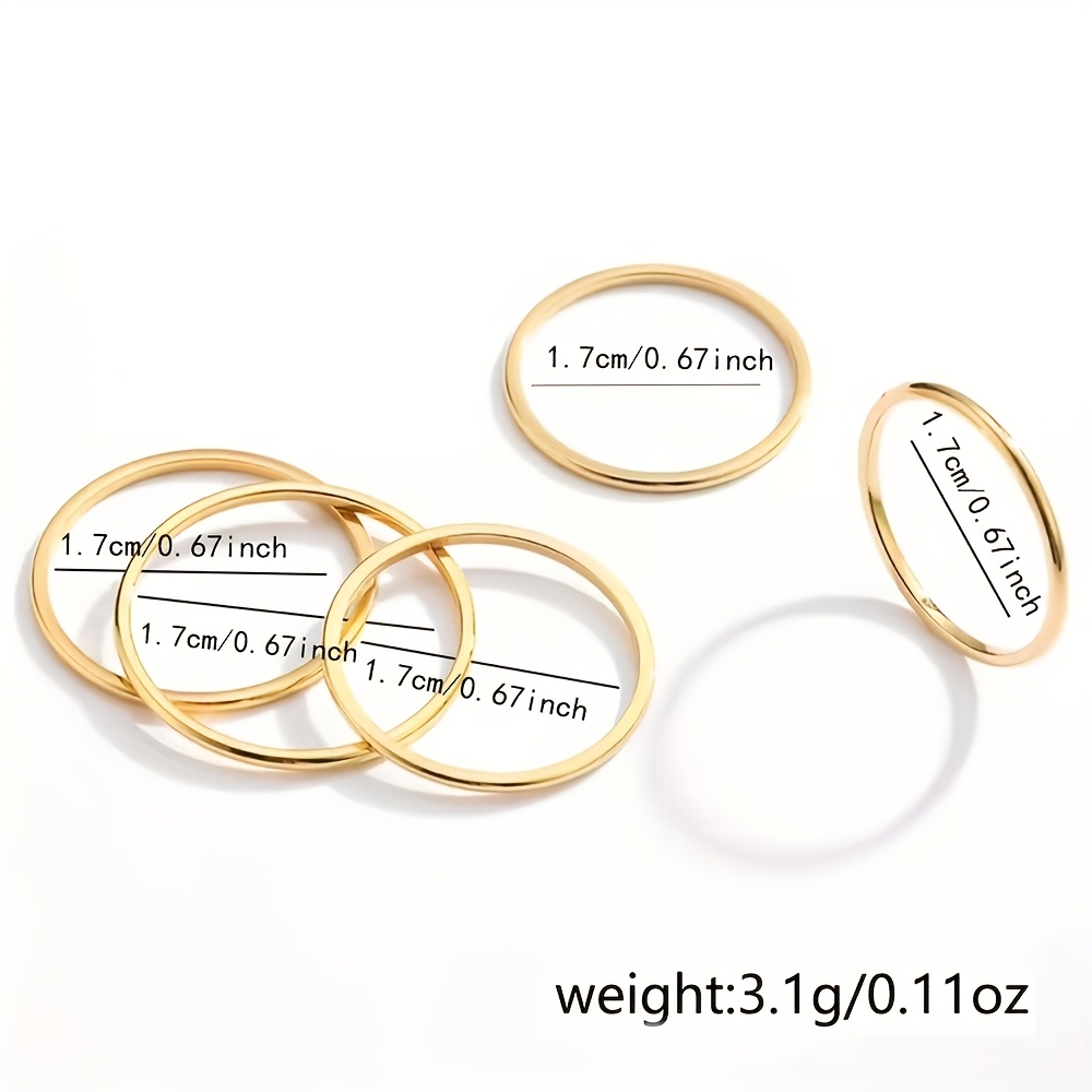 5pcs Minimalist Stainless Steel Stacked Ring Set
