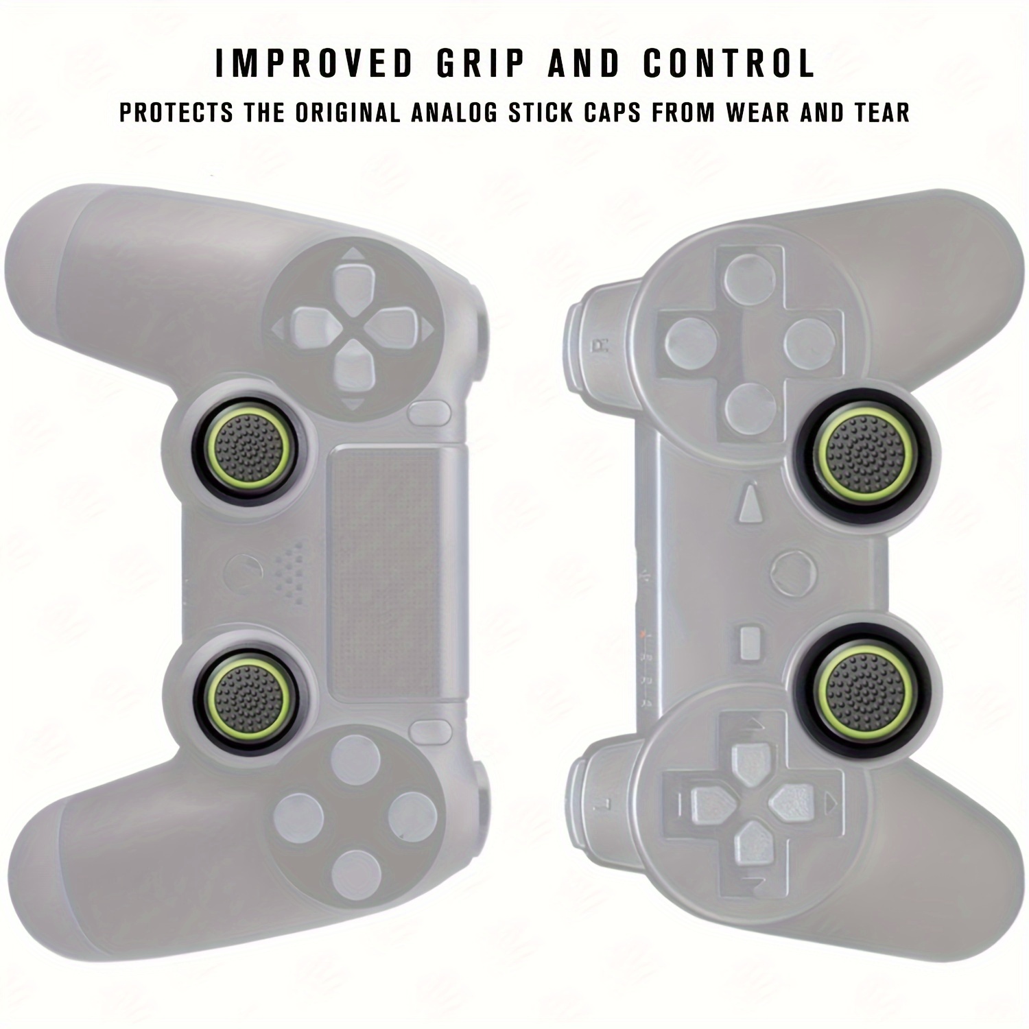 

4-pack Xahpower Silicone Joystick Grips, Reusable Stick Caps For Ps4/ps3/ps2/ One/360, Control & Wear Protection