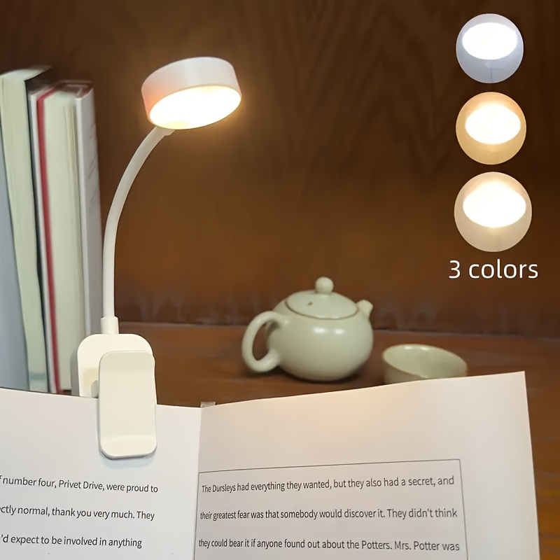 Adjustable Reading Light with 3 Color Modes ? Compact Design for Nighttime Reading, Soft LED Light for Eyes Protection, Battery-Powered, Perfect for Home or Office Use, Reading Lamp, Portable Reading Light, Adjustable Brightness Light, Simple Button Control